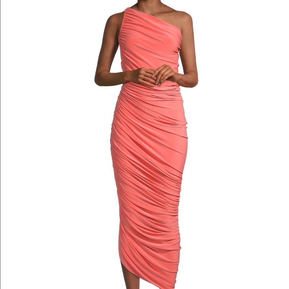 Norma kamali diana gown coral